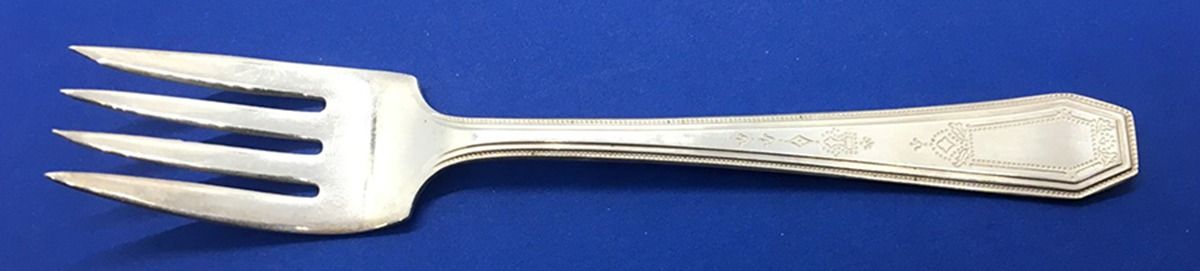S.E.B. Three (Silverplate) Individual Salad Fork by National Silver Co-1