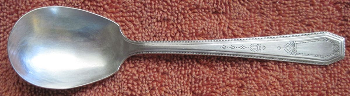 S.E.B. Three (Silverplate) Sugar Spoon by National Silver Co-1