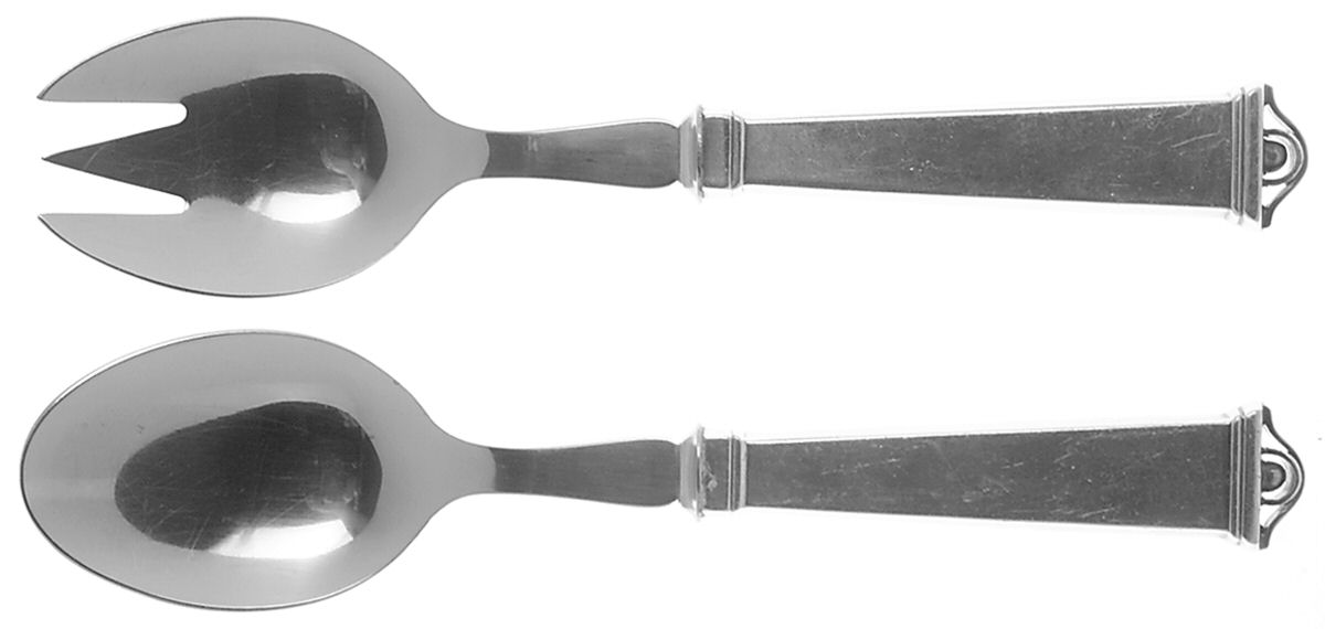 NIL2 (STERLING) 2 Pc Salad Set with Stainless Bowl by H Nils (New York) Retailer-1