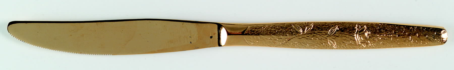 Golden Fleur (Gold Electroplate) Modern Solid Knife by National Stainless-1