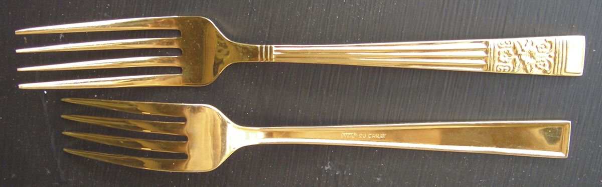 NTV1 (Gold Electroplate) Fork by Ntc Silver-1