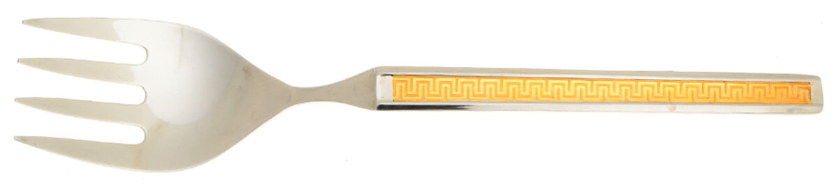 Eros-Gold (Stainless) Medium Solid Cold Meat Serving Fork by Noritake Silver-1