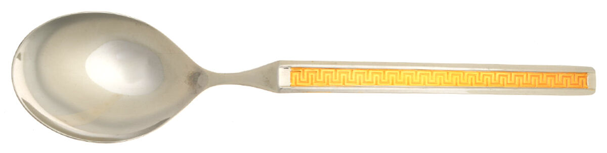 Eros-Gold (Stainless) Solid Smooth Casserole Spoon by Noritake Silver-1
