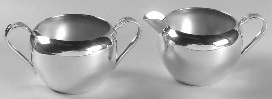 Princess Royal (Silverplate, Hollowware) Creamer & Open Sugar Set by National Silver Co-1