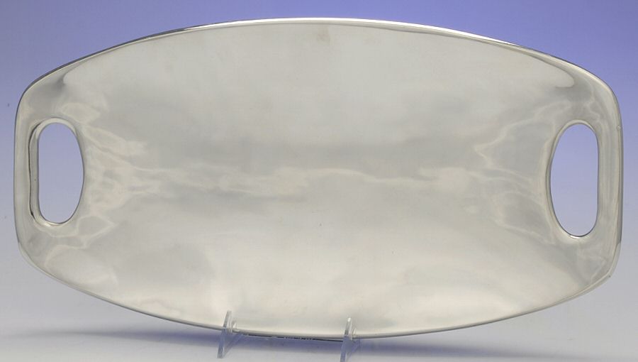Metal Hollowware 18" Oval Serving Platter by Nambe-1