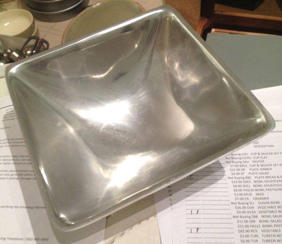 Metal Hollowware 9" Square Vegetable Bowl by Nambe-1