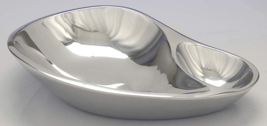 Dharma (Hollowware, Metal) Shrimp and Dip Server by Nambe-1