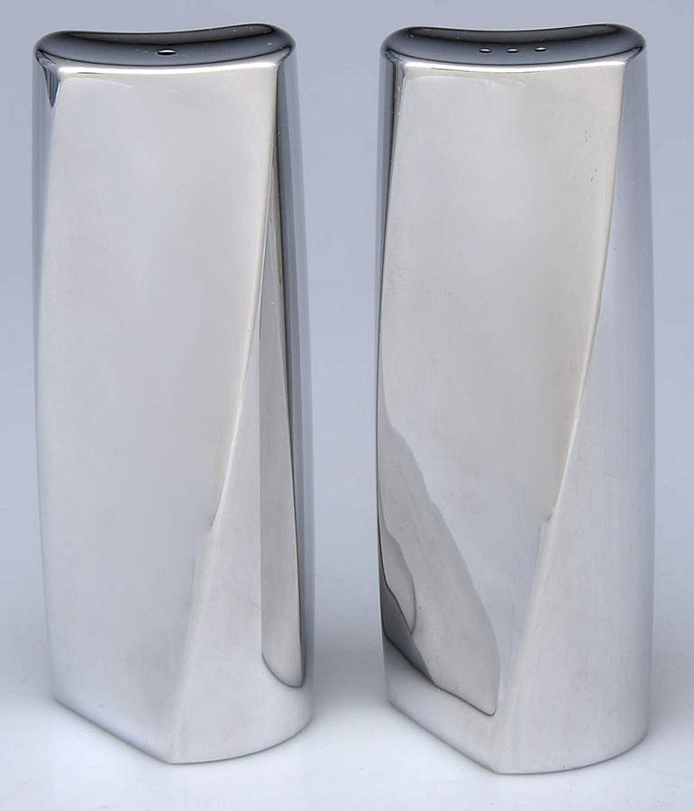 Twist (Hollowware, Metal) Salt & Pepper Set by Nambe-1