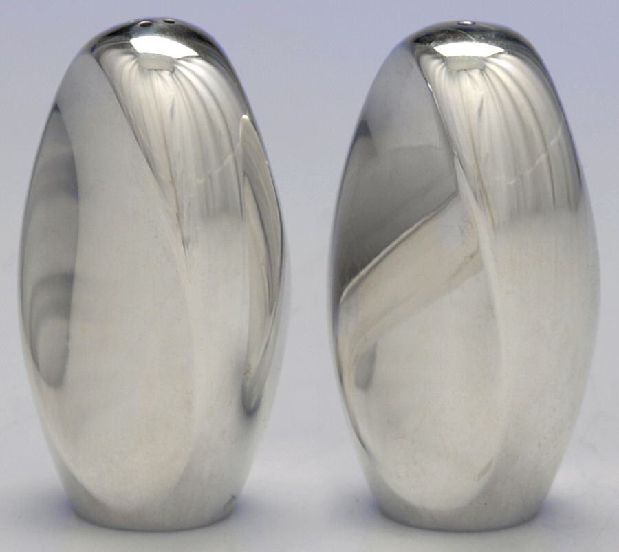 Twist (Hollowware, Metal) Salt & Pepper Set by Nambe-1