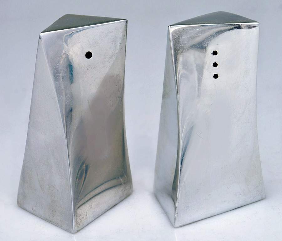 Spirit (Hollowware, Metal) Salt and Pepper Set by Nambe-1