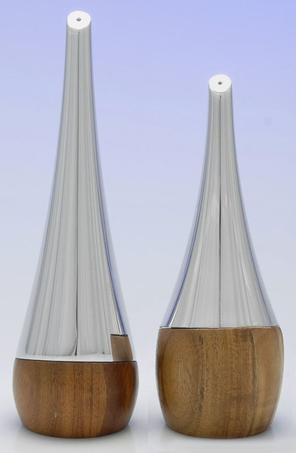 Aquila (Hollowware, Metal) Salt and Pepper Set by Nambe-1