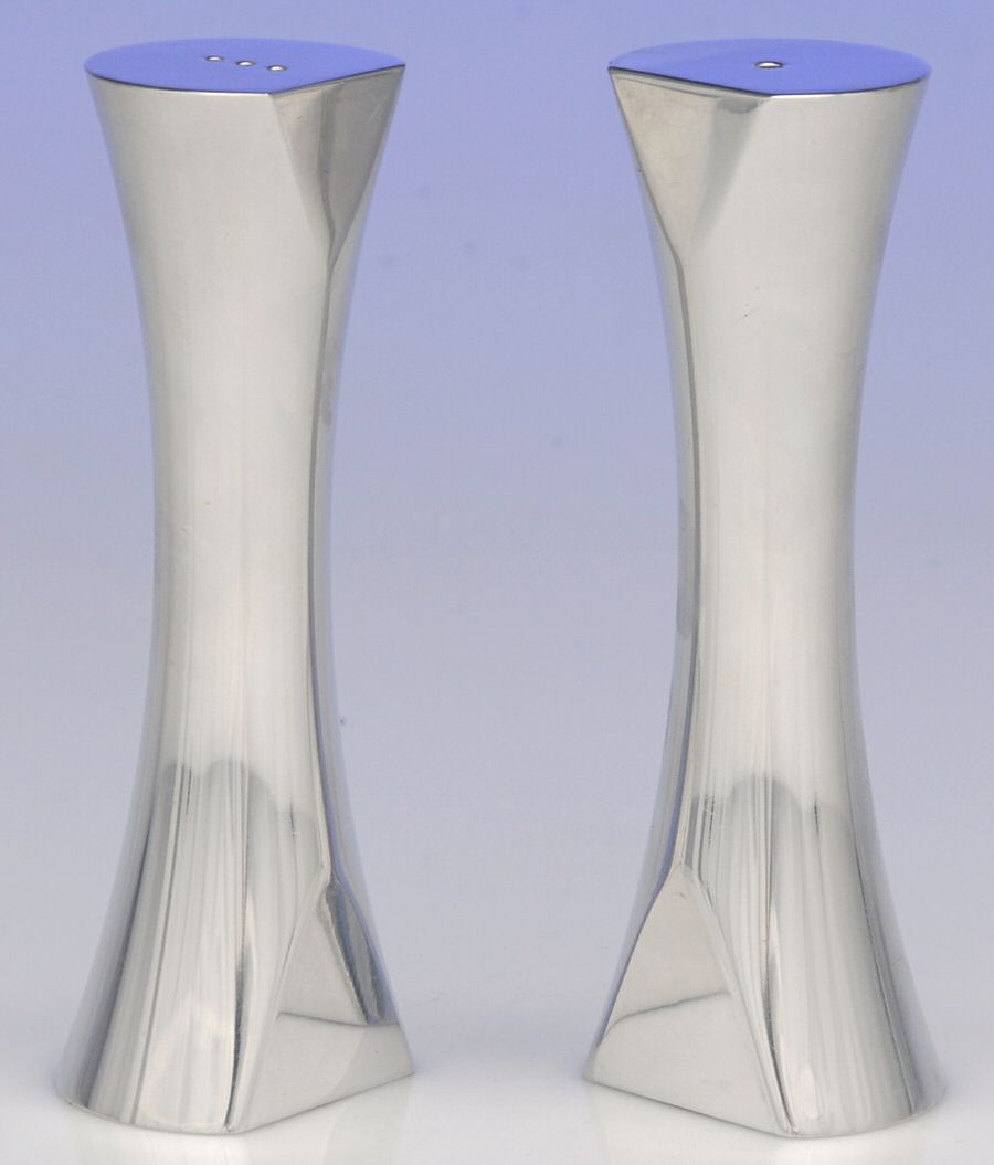 Kissing (Hollowware, Metal Alloy) Salt and Pepper Set by Nambe-1