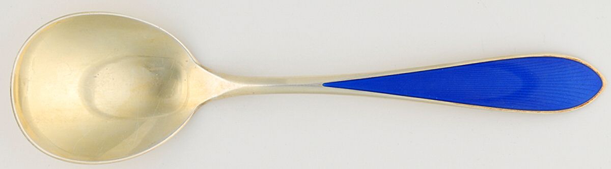 NMT1 (Sterling) Small Solid Serving Spoon by N. M. Thune (Norway)-1