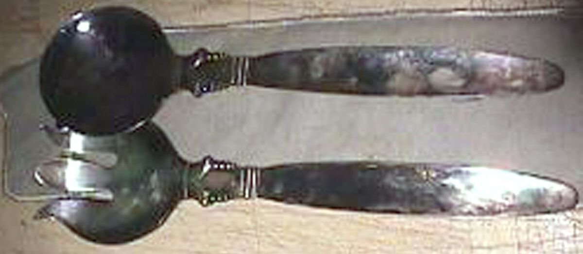 NSD1 (Silverplate) (2 Pc) Solid Salad Set by National Silver Deposit Ware-1