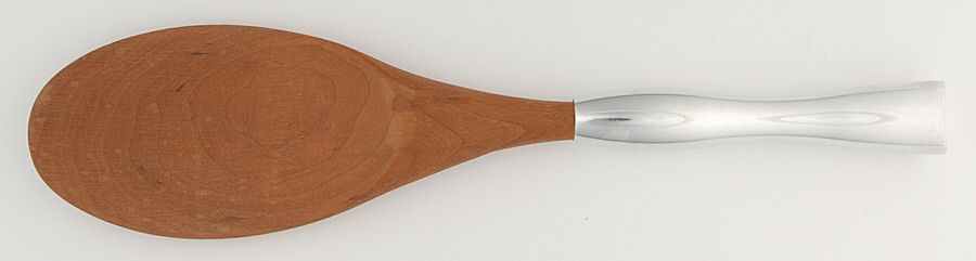 Cherry (Hollowware, Metal) Spoon-Salad Srvg/Wooden Bowl Oversize by Nambe-1