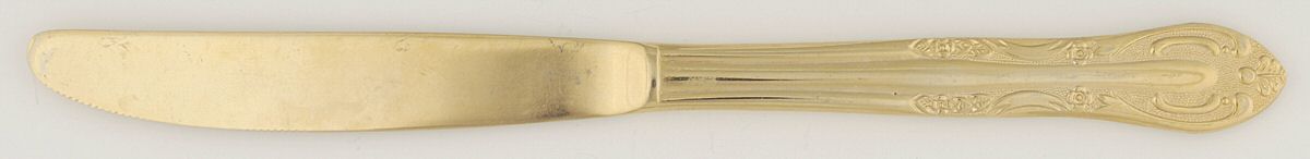 NST9 (Stainless, Gold Electroplate) Modern Solid Knife by National Stainless-1