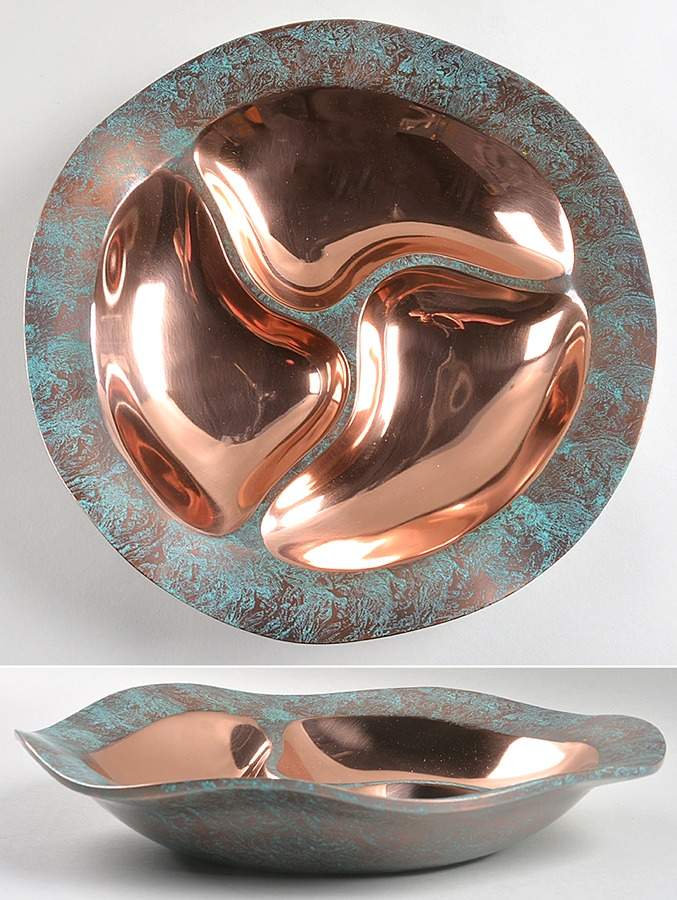 Copper Canyon (Copper, Hollowware) 3 Part Relish by Nambe-1