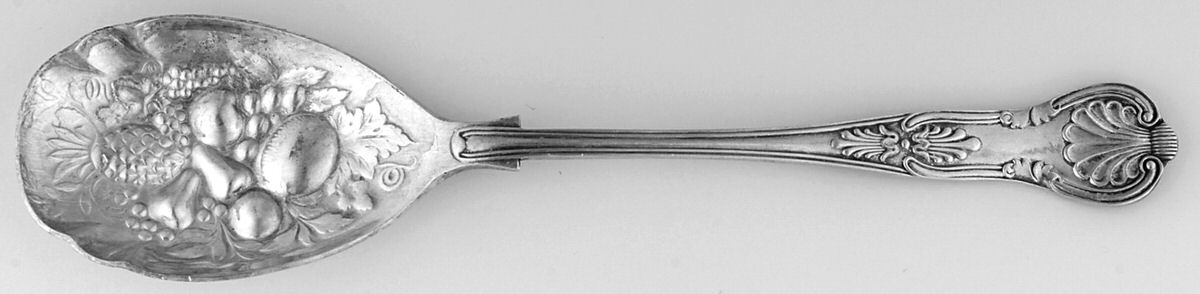 Kings (Silverplate) Solid Smooth Berry/Casserole Spoon by Nathan Bloom & Son-1