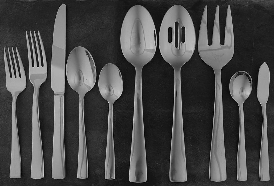 Serene (Stainless) 45 Piece Starter Set by Nicole Miller-1