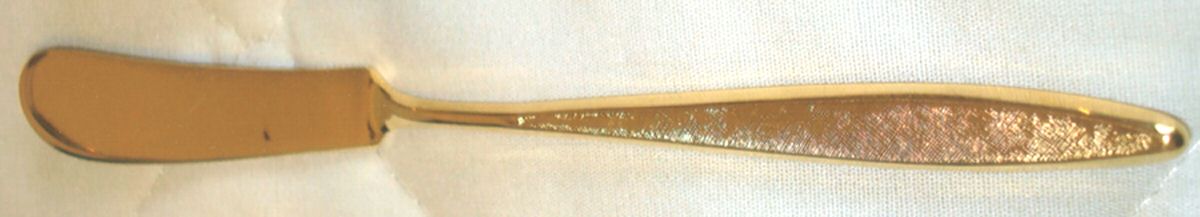 Golden Napoli (Gold Electroplate) Flat Handle Master Butter Knife by National Stainless-1