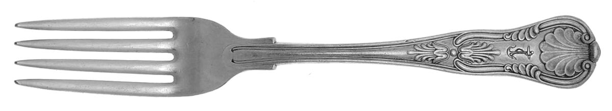 Naval (Silverplate, Kings Design) Fork by National Silver Co-1