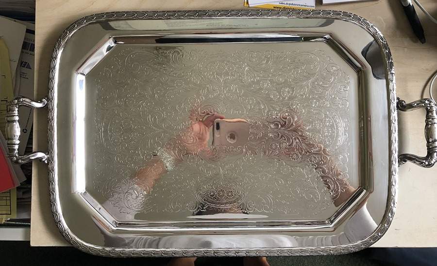 2002 (Silverplate Hollowware) Large Silverplate Waiter Tray by National Silver Co-1