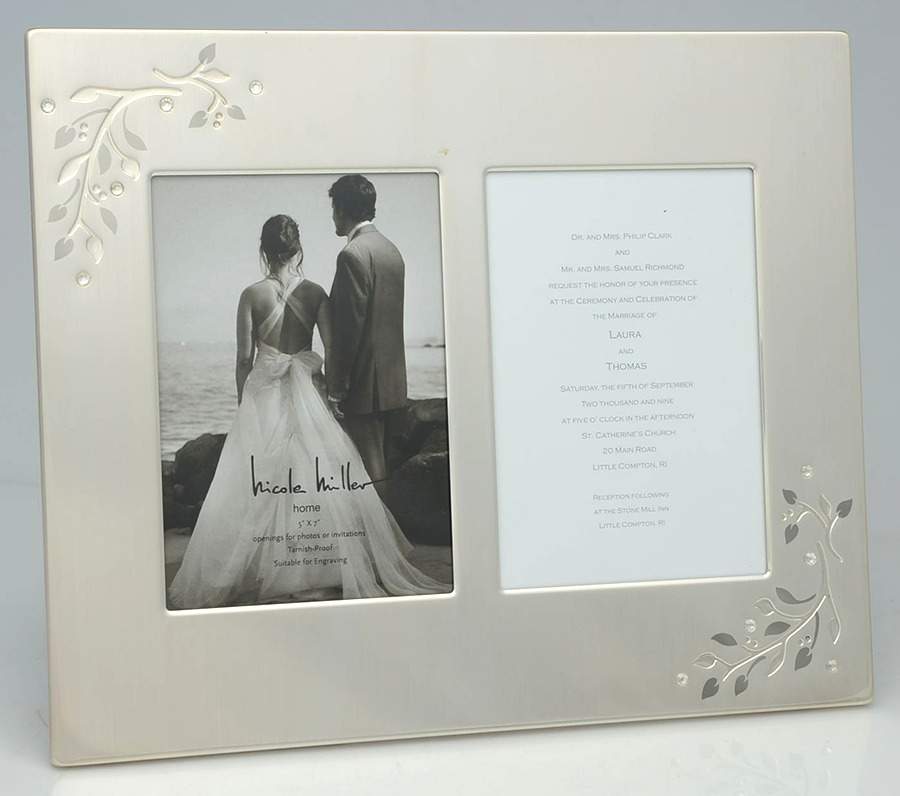 Shimmer (Silverplate, Hollowware) Double Invitation Frame by Nicole Miller-1