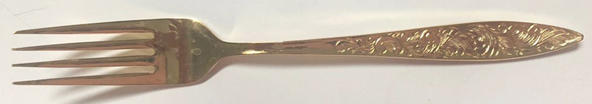 Golden Scroll (Gold Electroplate) Fork by National Stainless-1
