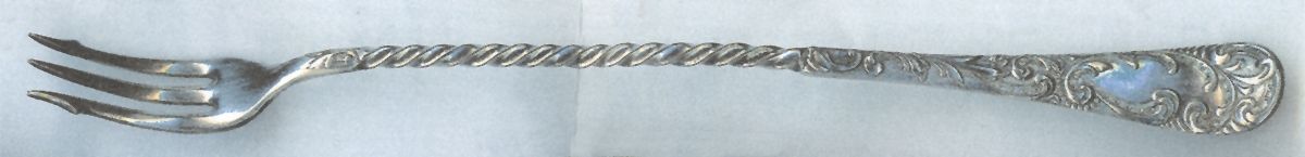 NTS61 (Silverplate) Long Handle Pickle/Olive Fork by National Silver Co-1