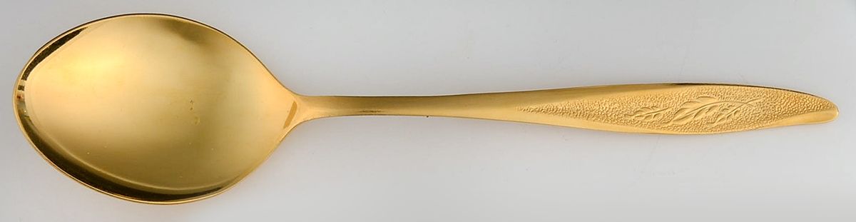 Gold Vassar (Gold Electroplate) Place/Oval Soup Spoon by Nasco-1