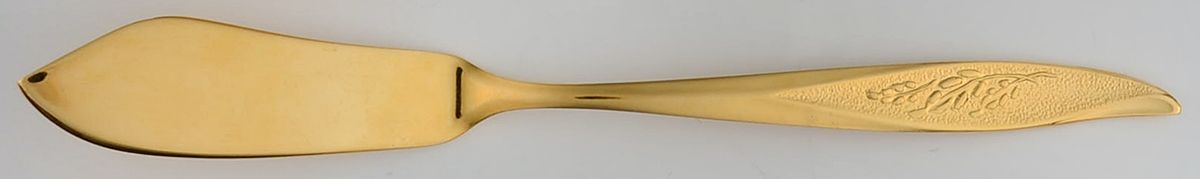 Gold Vassar (Gold Electroplate) Flat Handle Master Butter Knife by Nasco-1