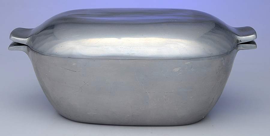 12 (Pewter, Hollowware) 3 Quart Rectangular Covered Casserole by Nambe-1