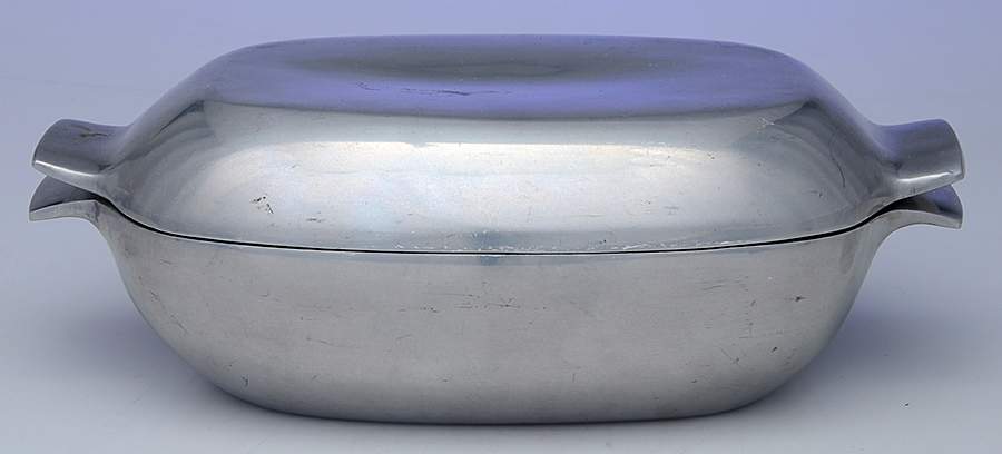12 (Pewter, Hollowware) 1 Quart Rectangular Covered Casserole by Nambe-1