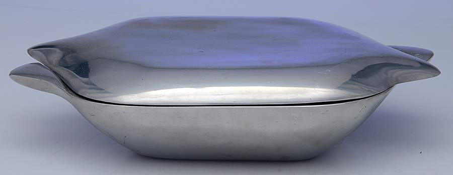 516 (Pewter, Hollowware) 1 Quart Rectangular Covered Casserole by Nambe-1