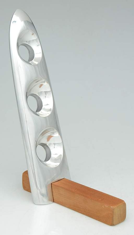 Wine Sling (Nambe Alloy& Wood) 3 Bottle Wine Rack by Nambe-1