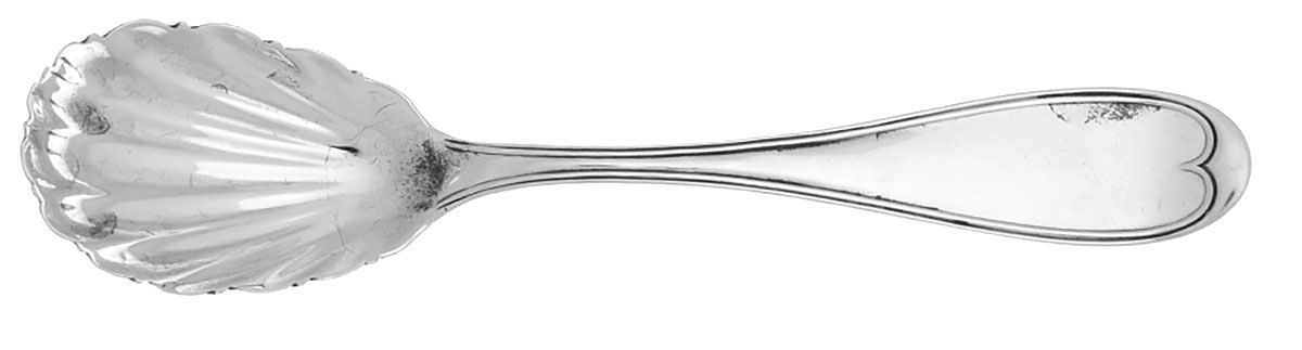 Coin Silver Flatware Sugar Shell Spoon by Newell Harding & Co-4