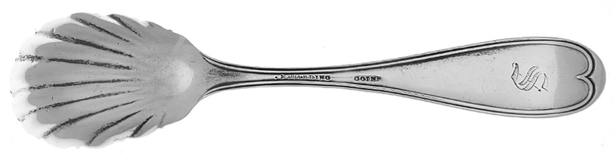 Coin Silver Flatware Sugar Shell Spoon by Newell Harding & Co-2