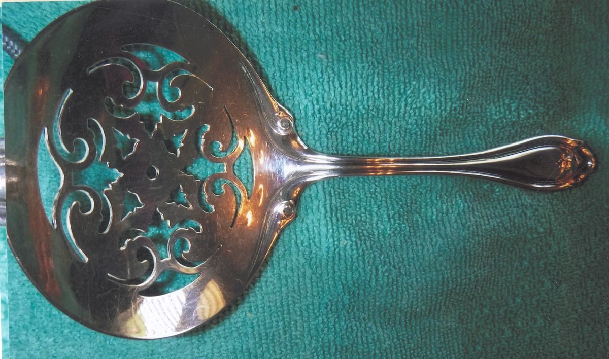 Abington (Silverplate, 1910) Solid Bon Bon Spoon with Pierced Bowl by Oneida Silver-1
