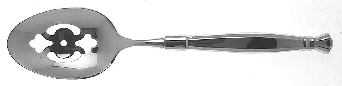 Act I (Stainless, Glossy Handle & Bowl) Pierced Tablespoon (Serving Spoon) by Oneida Silver-1