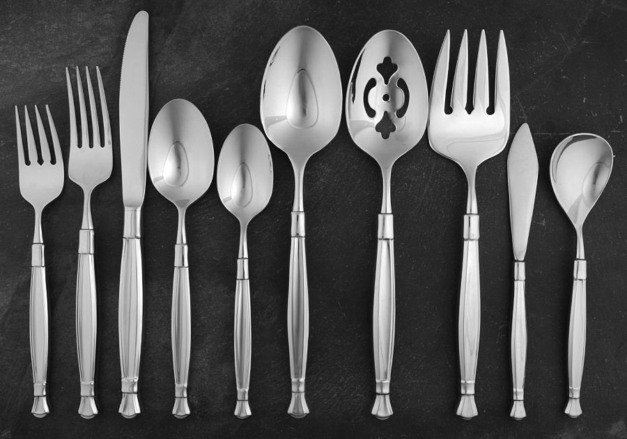 Act I (Stainless, Glossy Handle & Bowl) 45 Piece Starter Set by Oneida Silver-1