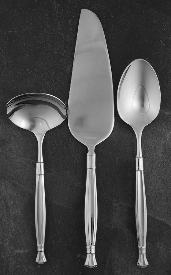 Act I (Stainless, Glossy Handle & Bowl) 3 Piece Completer Set by Oneida Silver-1