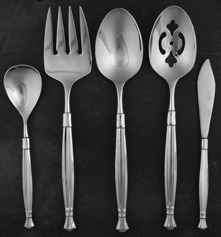 Act I (Stainless, Glossy Handle & Bowl) 5 Piece Hostess Set by Oneida Silver-1