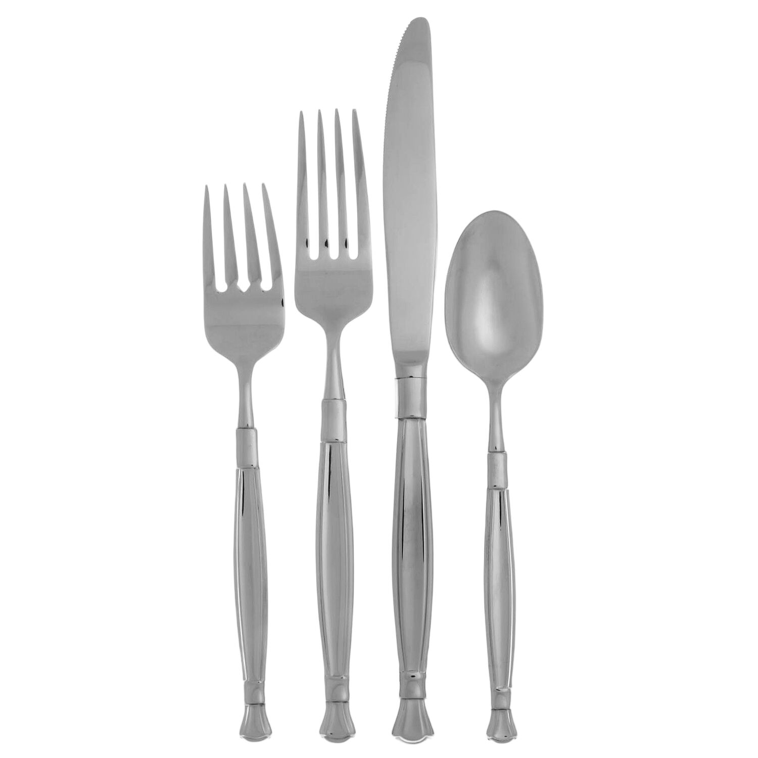 Act I (Stainless, Glossy Handle & Bowl) 4 Piece Place Setting by Oneida Silver-1