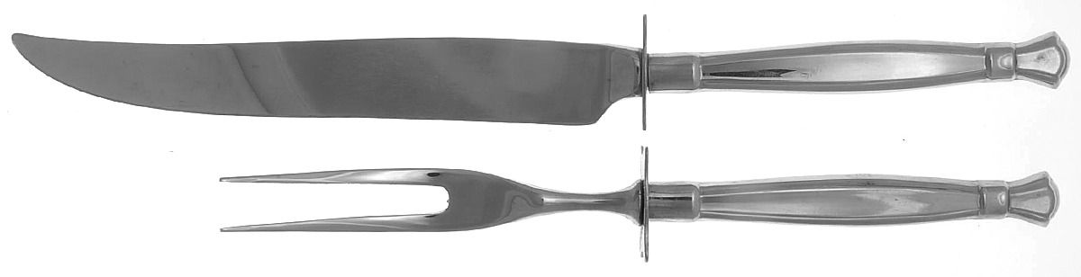 Act I (Stainless, Glossy Handle & Bowl) Small Stainless Blade 2-Piece Steak Carving Set by Oneida Silver-1