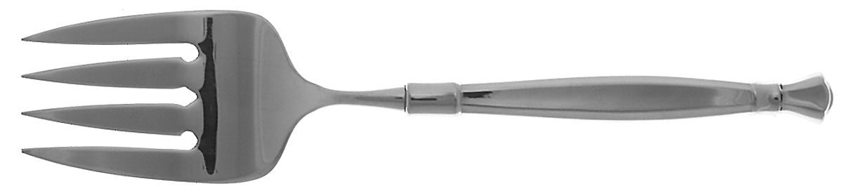 Act I (Stainless, Glossy Handle & Bowl) Medium Solid Cold Meat Serving Fork by Oneida Silver-1