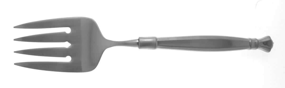 Act II (Stainless, Satin Handle & Satin Bowl) Medium Solid Cold Meat Serving Fork by Oneida Silver-1