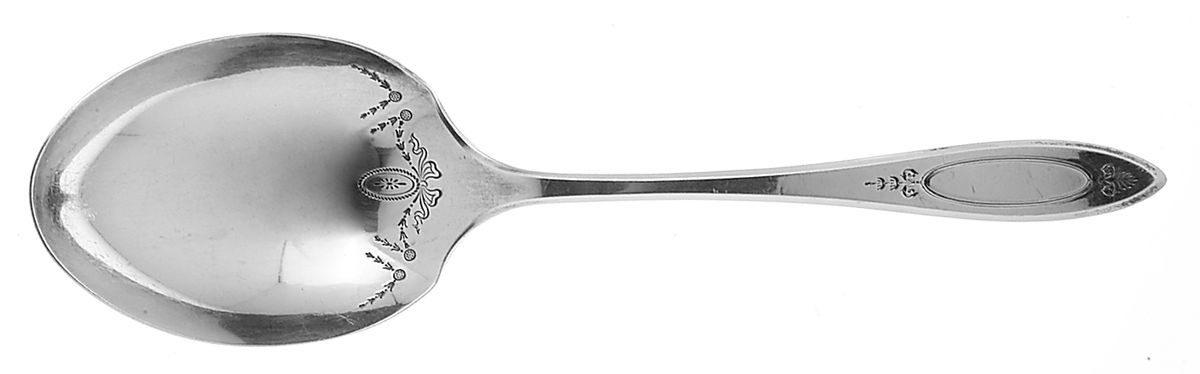 Adam (Silverplate, 1917) Solid Smooth Casserole Spoon by Oneida Silver-1