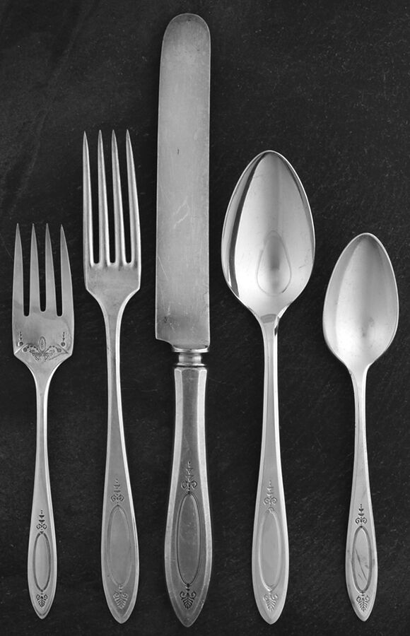 Adam (Silverplate, 1917) 40 Piece Estate Set by Oneida Silver-1