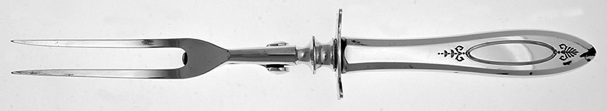Adam (Silverplate, 1917) Large Stainless-Prong Roast Carving Fork by Oneida Silver-1