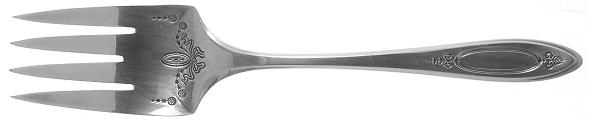 Adam (Silverplate, 1917) Small Solid Cold Meat Serving Fork by Oneida Silver-1